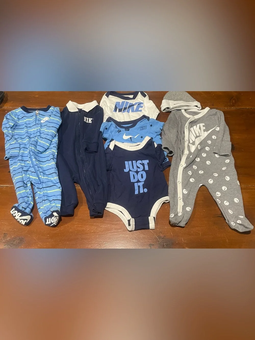 Nike bundle baby 3m Navy Light Blue 'Just Do It.' Baby Bodysuit Set